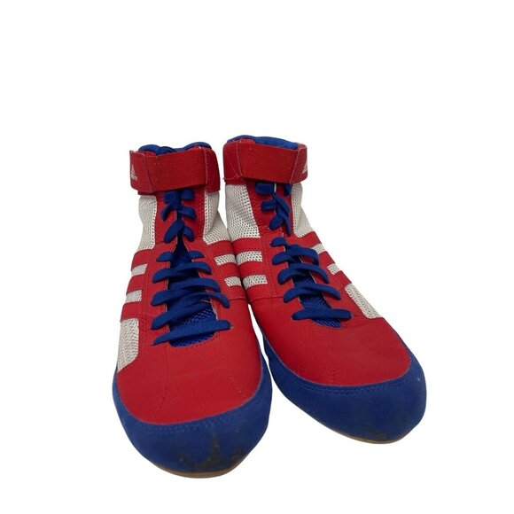 Adidas Men's HVC 2 Wrestling Boxing Shoe Red White Blue Combat Speed Size 9 - Picture 2 of 10